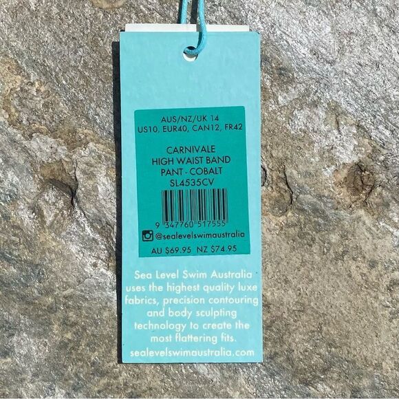 NWT New Sea Level Carnivale Floral High-Waisted Blue Swim Bikini Bottom 10 - Picture 10 of 15